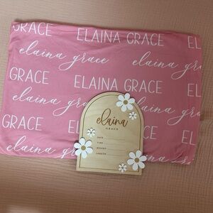Elaina Grace swaddle and name sign